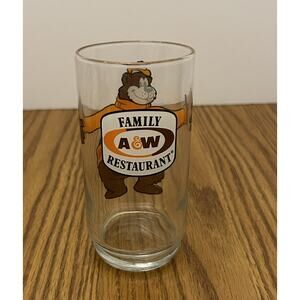 Vintage A&W Family Restaurant Bear Hug Root Beer Glass Tumbler